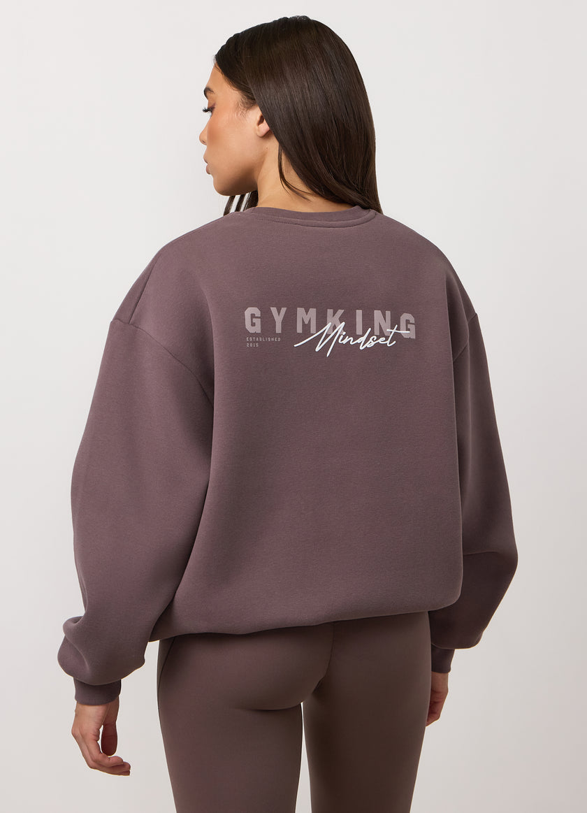 Gym King Poise Relaxed Fit Crew - Deep Mocha