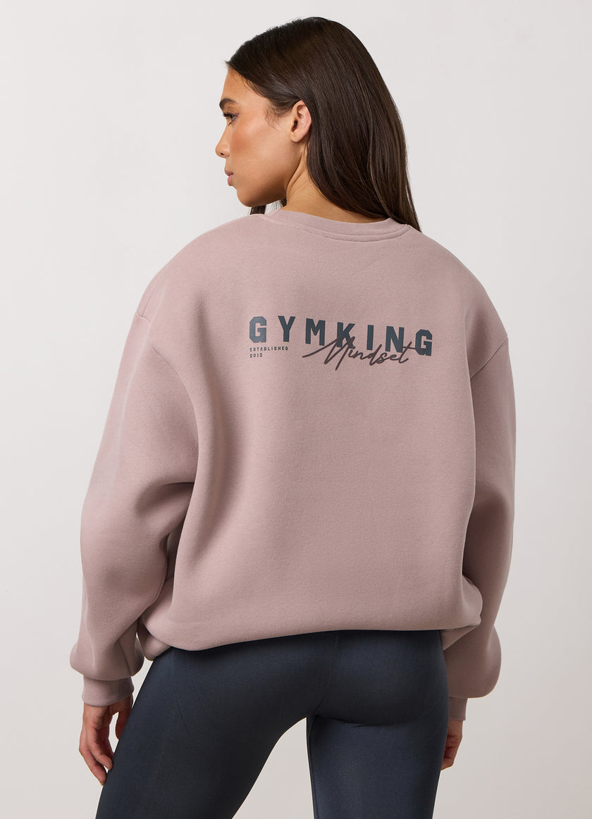 Gym King Poise Relaxed Fit Crew - Pink Taupe