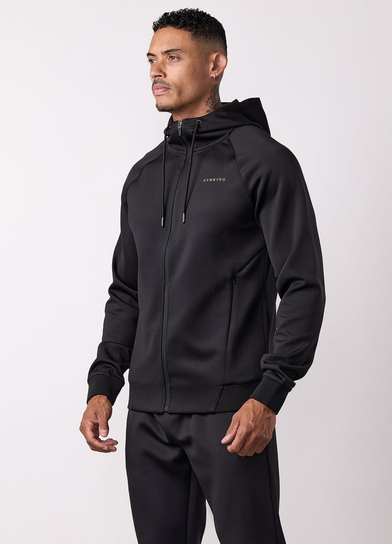 Gym King Poly Full Zip Hood - Black