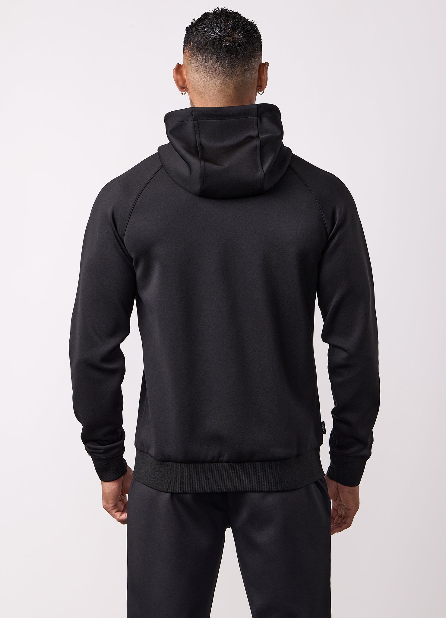 Gym King Poly Full Zip Hood Tracksuit - Black