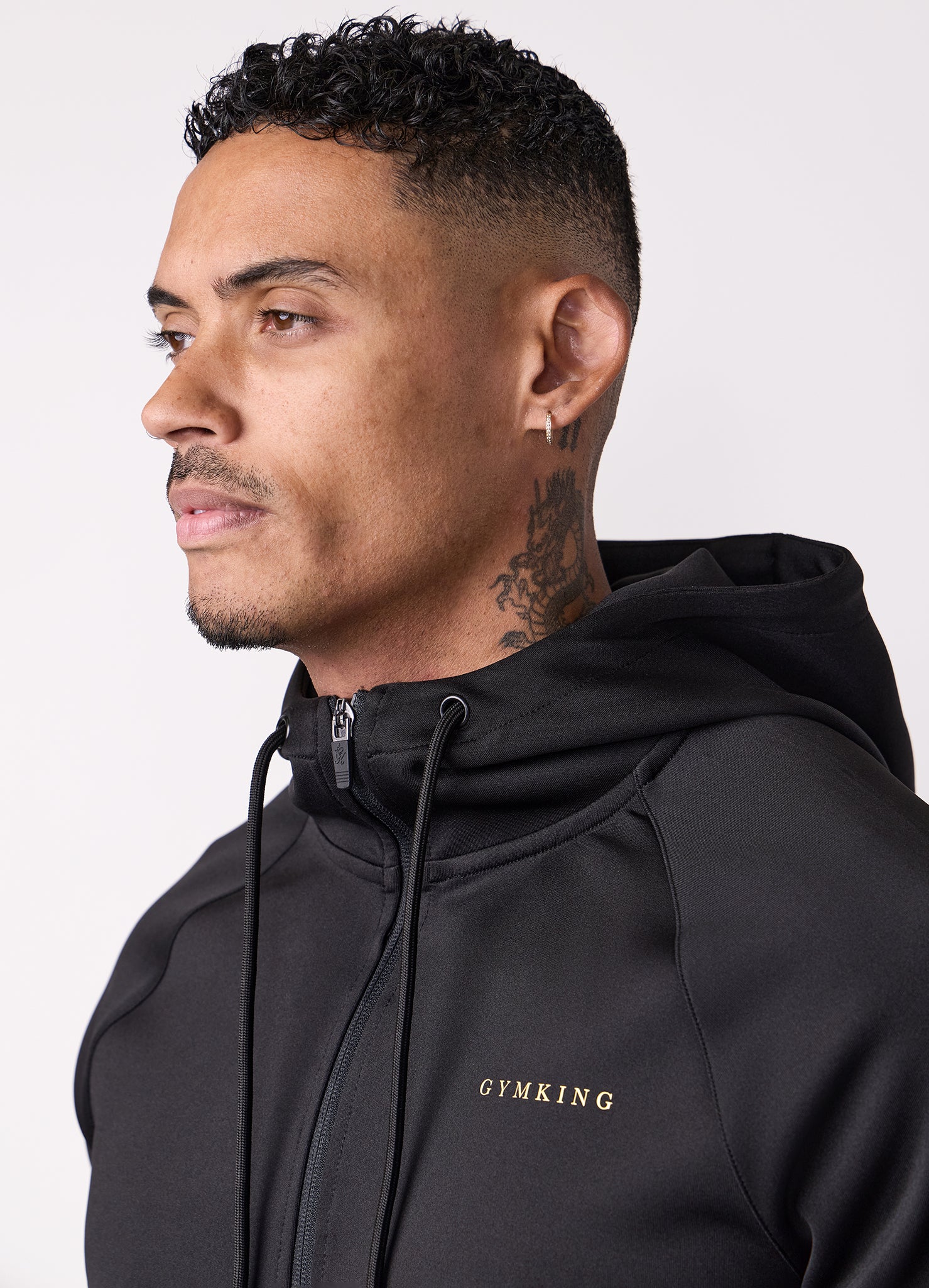 Gym King Poly Full Zip Hood - Black