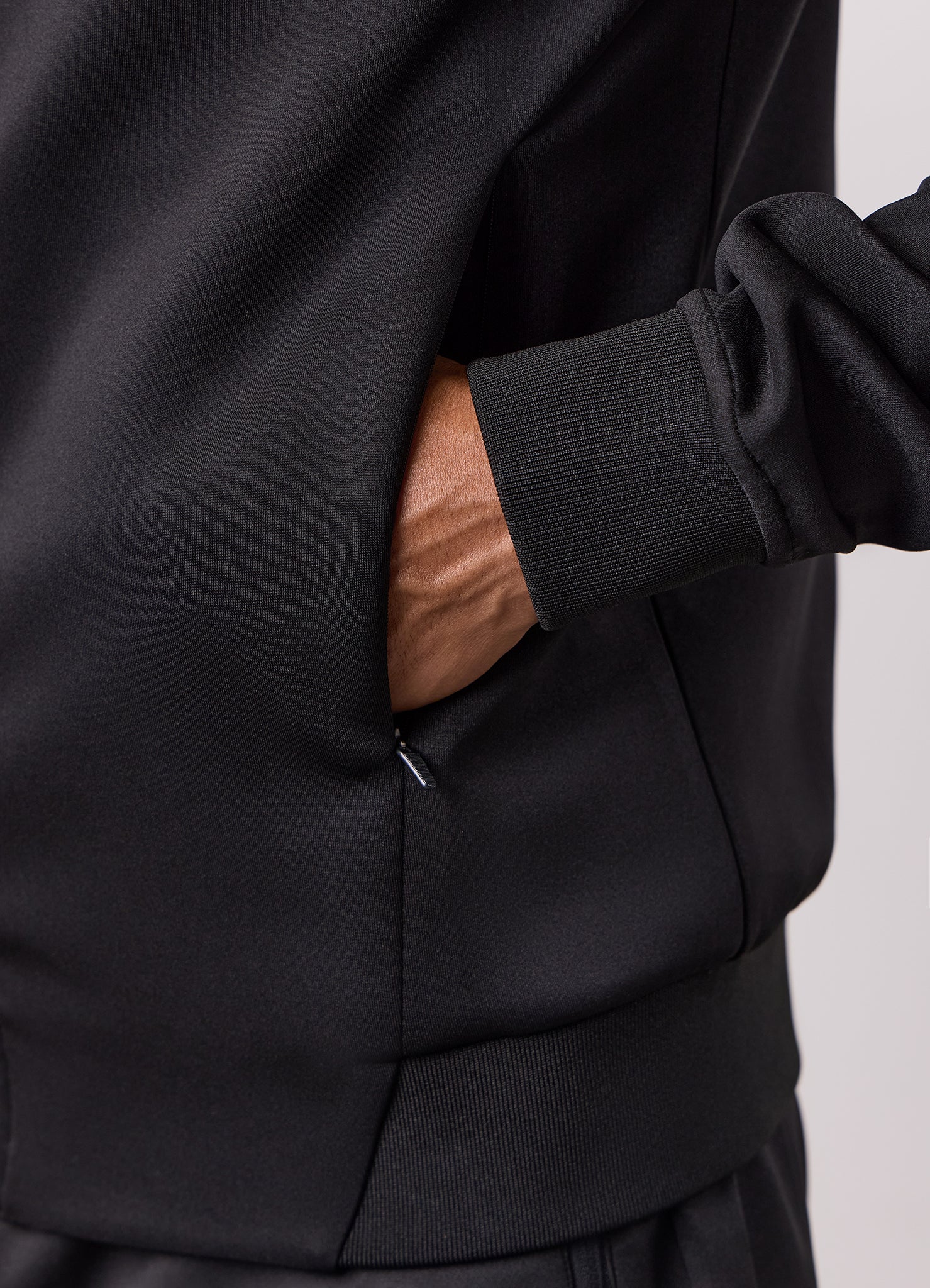 Gym King Poly Full Zip Hood Tracksuit - Black