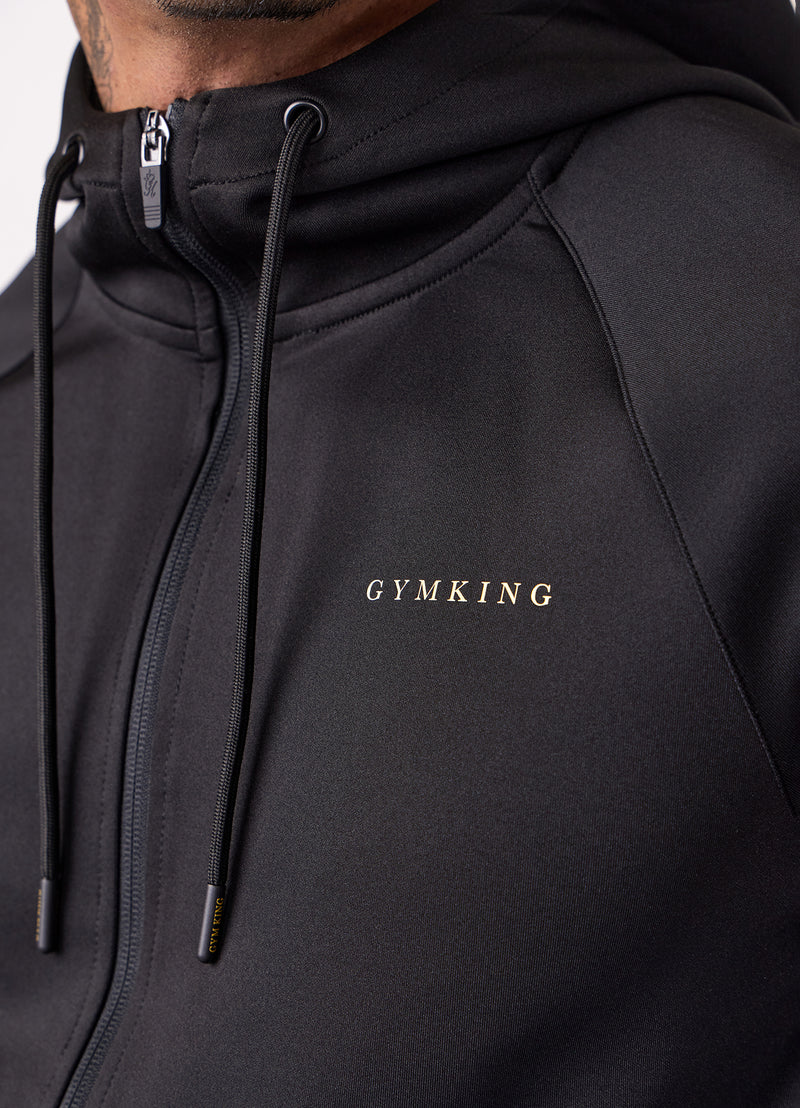 Gym King Poly Full Zip Hood - Black