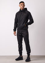 Gym King Poly Full Zip Hood Tracksuit - Black