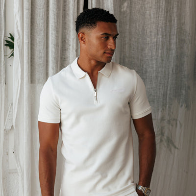 Gym King Portals Texture Polo - Cream