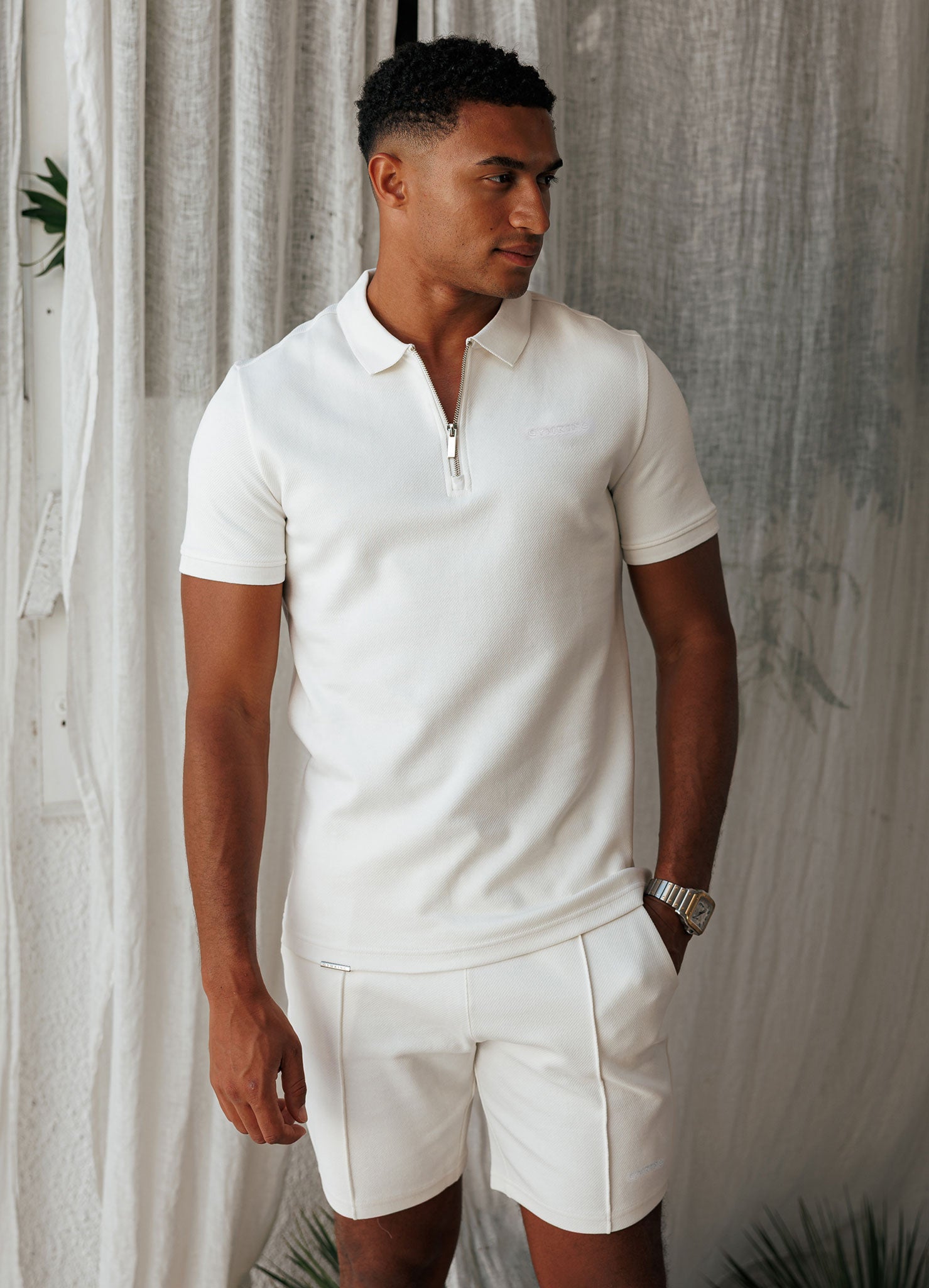 Gym King Portals Texture Polo - Cream