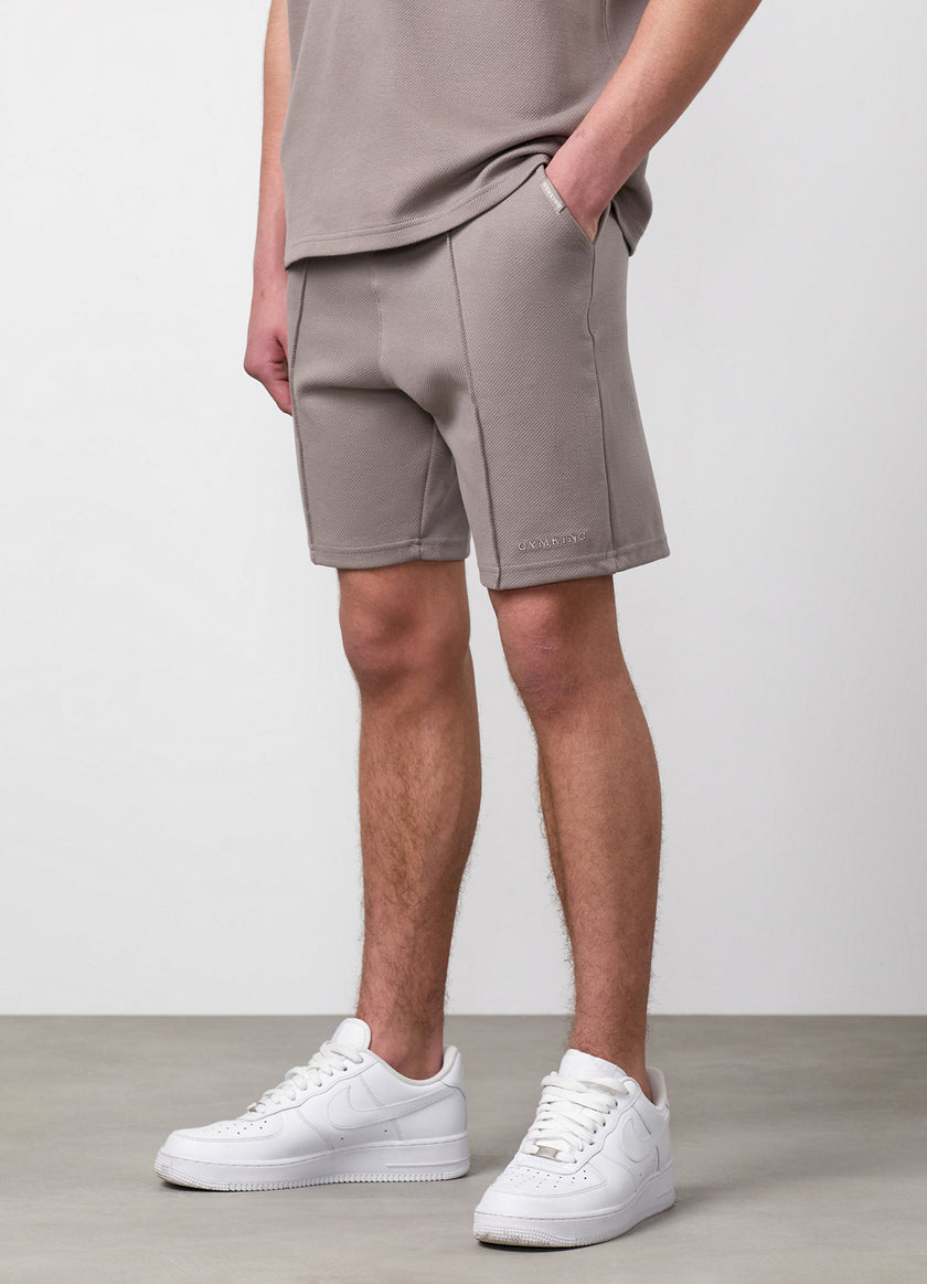 Gym King Older Kids Portals Texture Short - Clay Grey