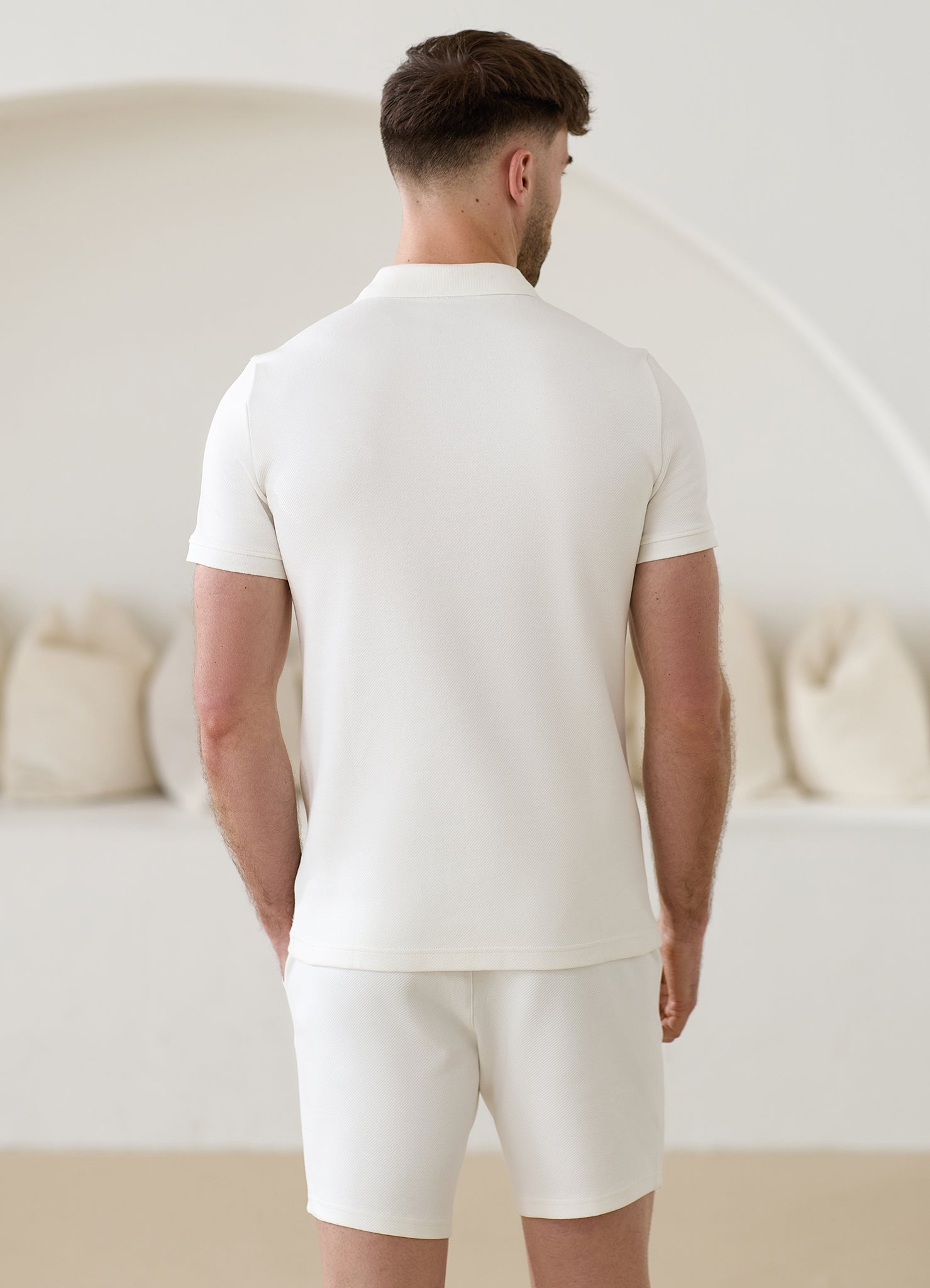 Gym King Portals Texture Polo - Cream