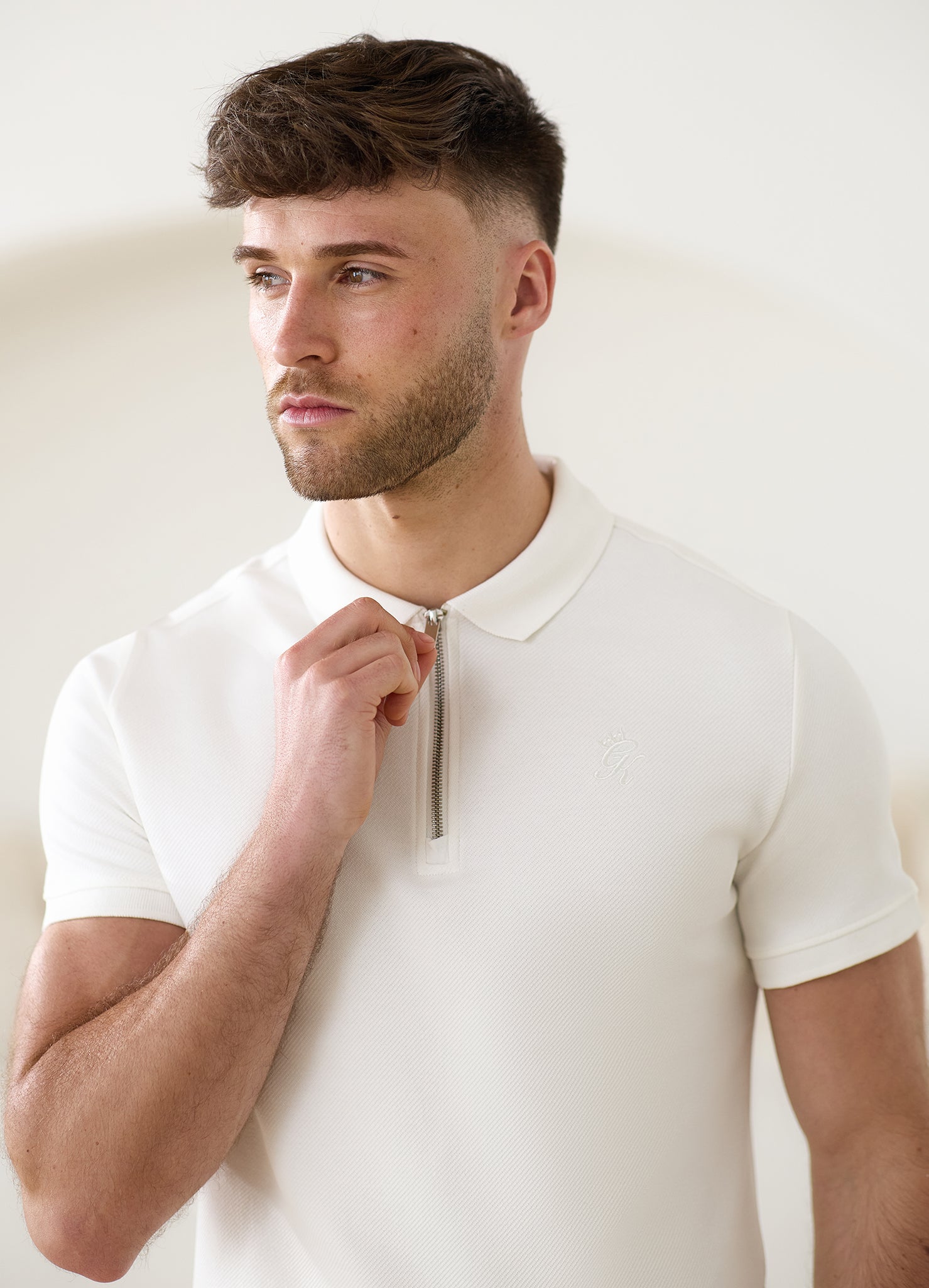 Gym King Portals Texture Polo - Cream