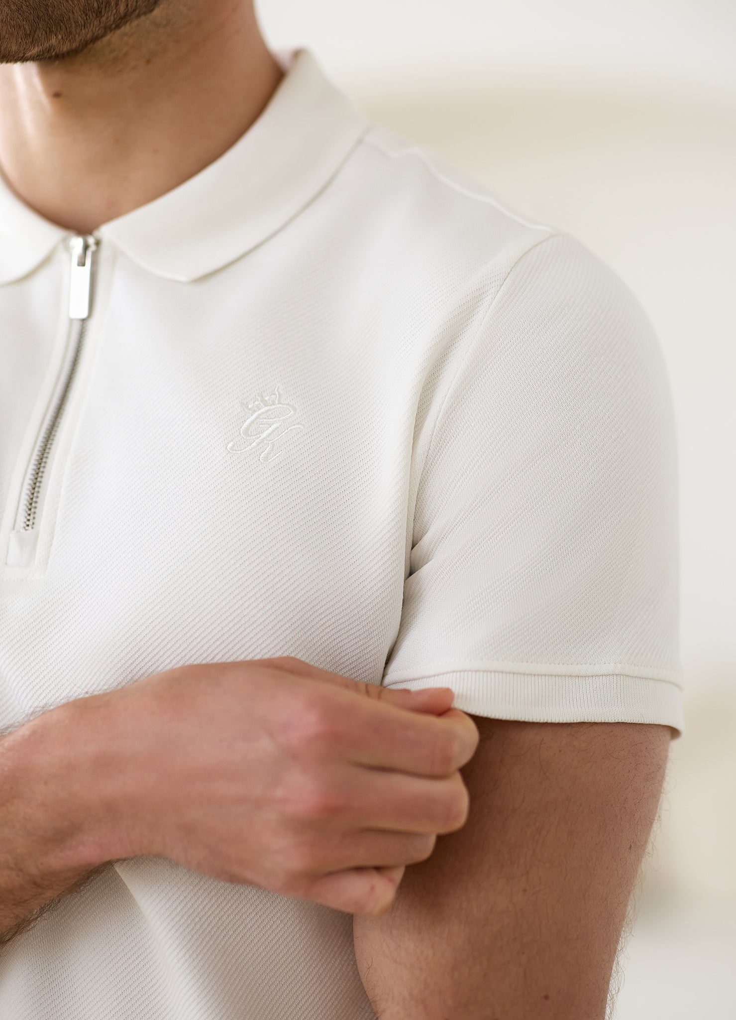 Gym King Portals Texture Polo - Cream