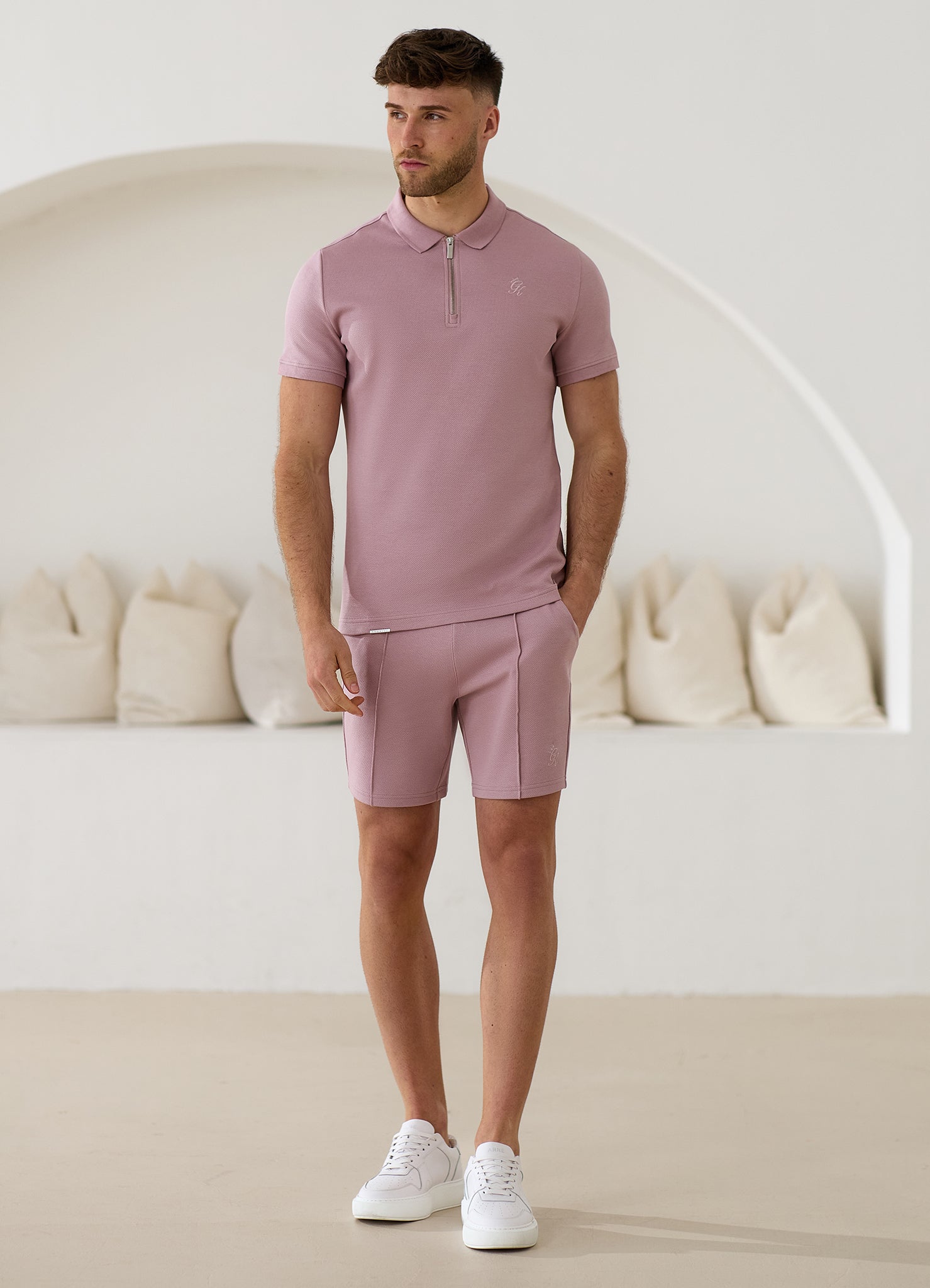 Gym King Portals Texture Short - Dusky Pink