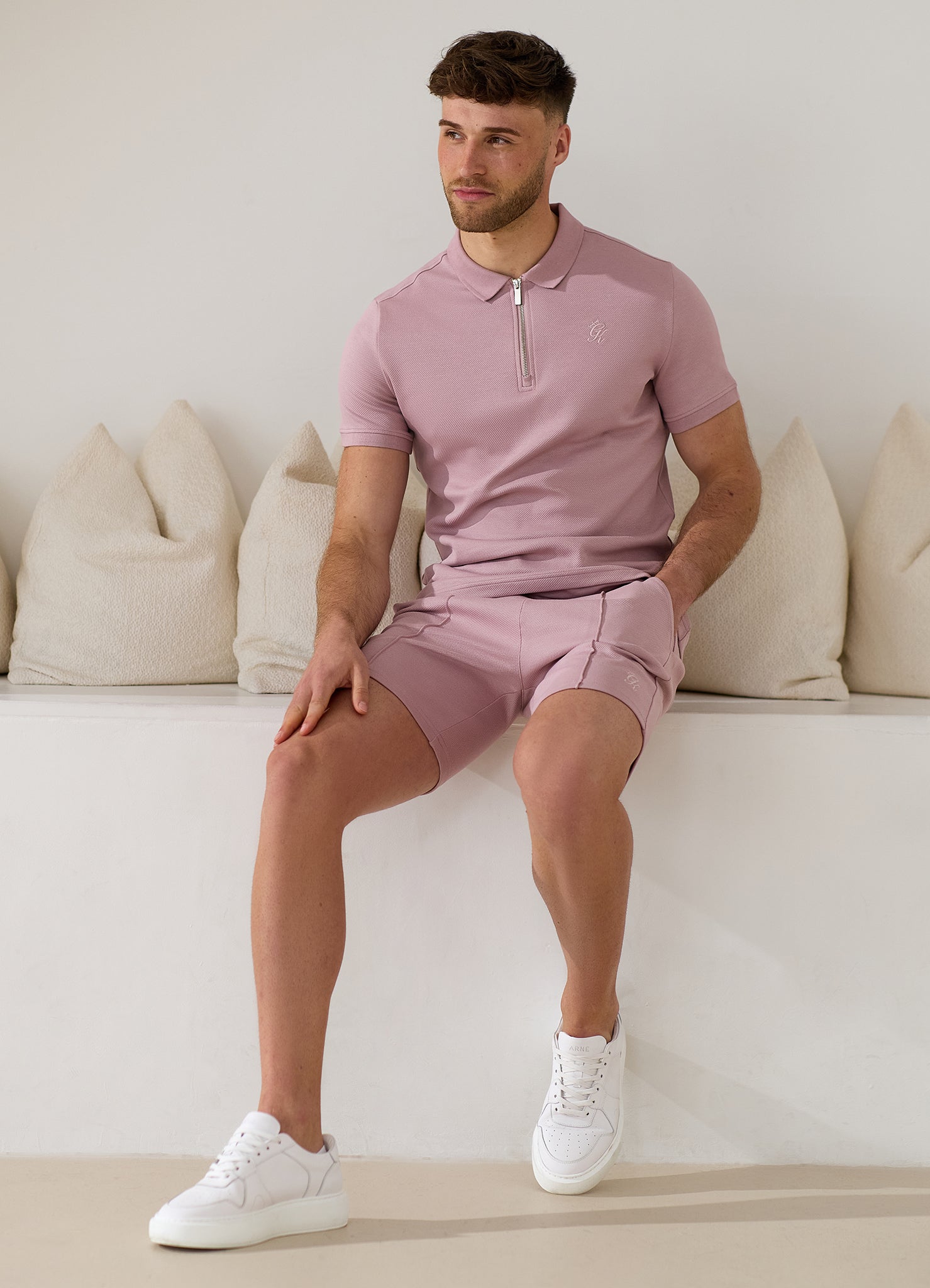 Gym King Portals Texture Short - Dusky Pink
