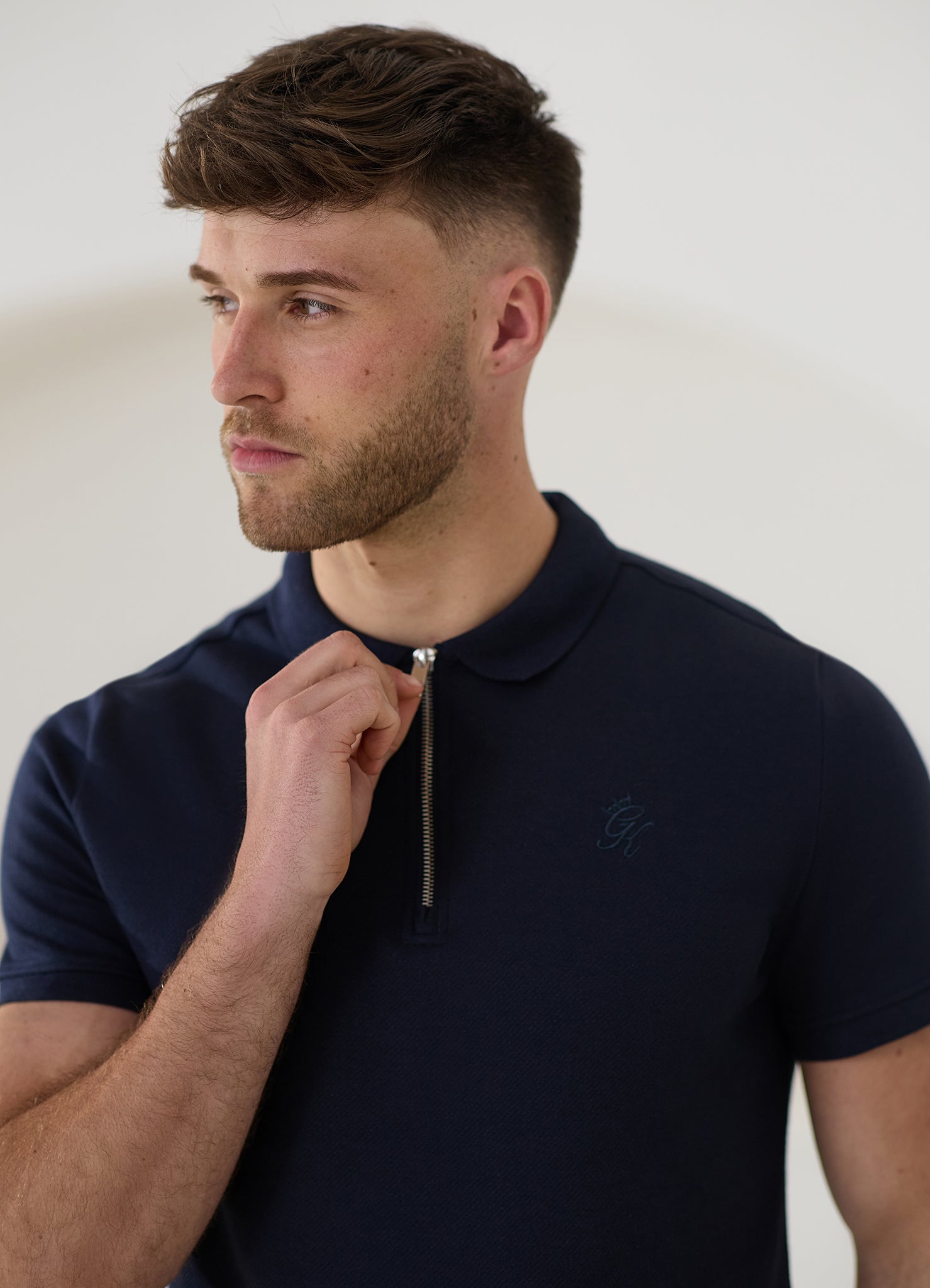 Gym King Portals Texture Polo - Navy