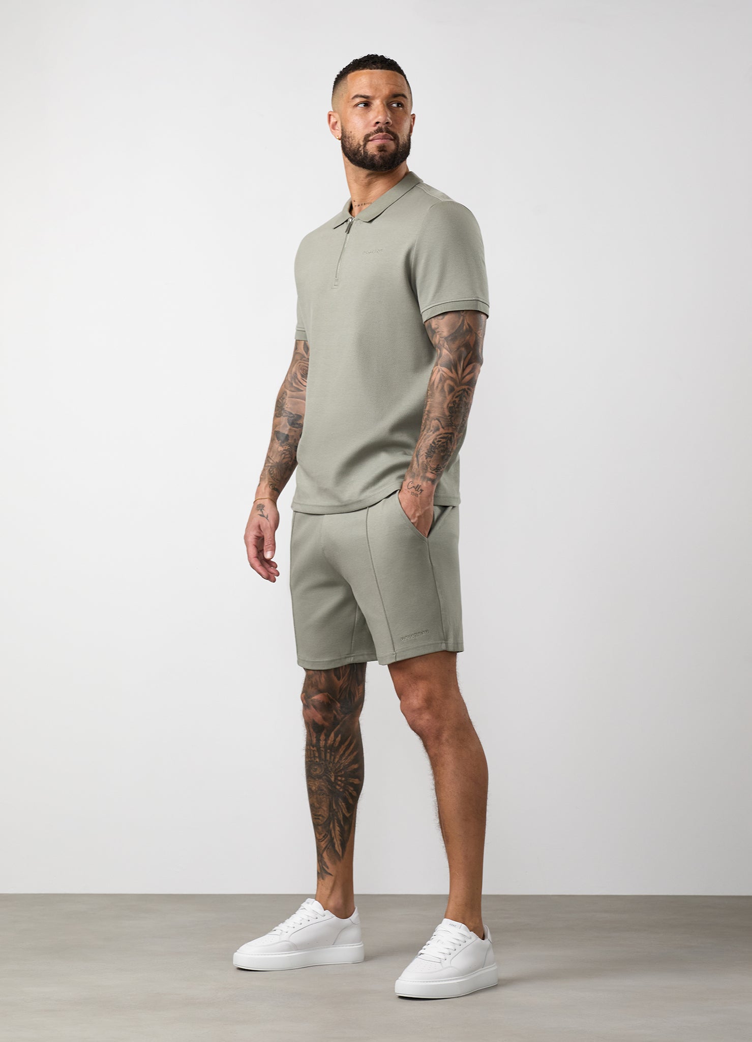 Gym King Portals Texture Polo - Soft Khaki