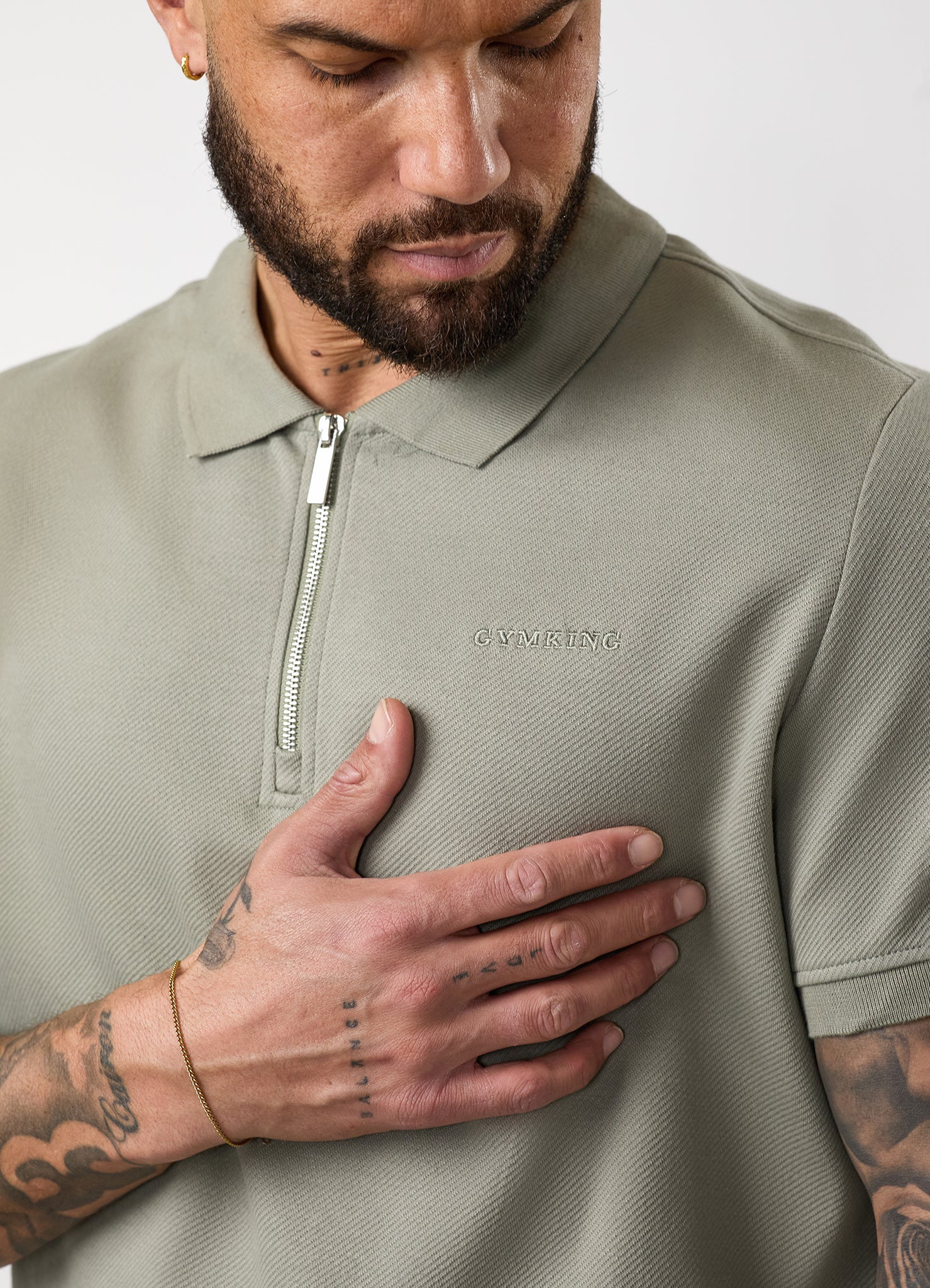 Gym King Portals Texture Polo - Soft Khaki