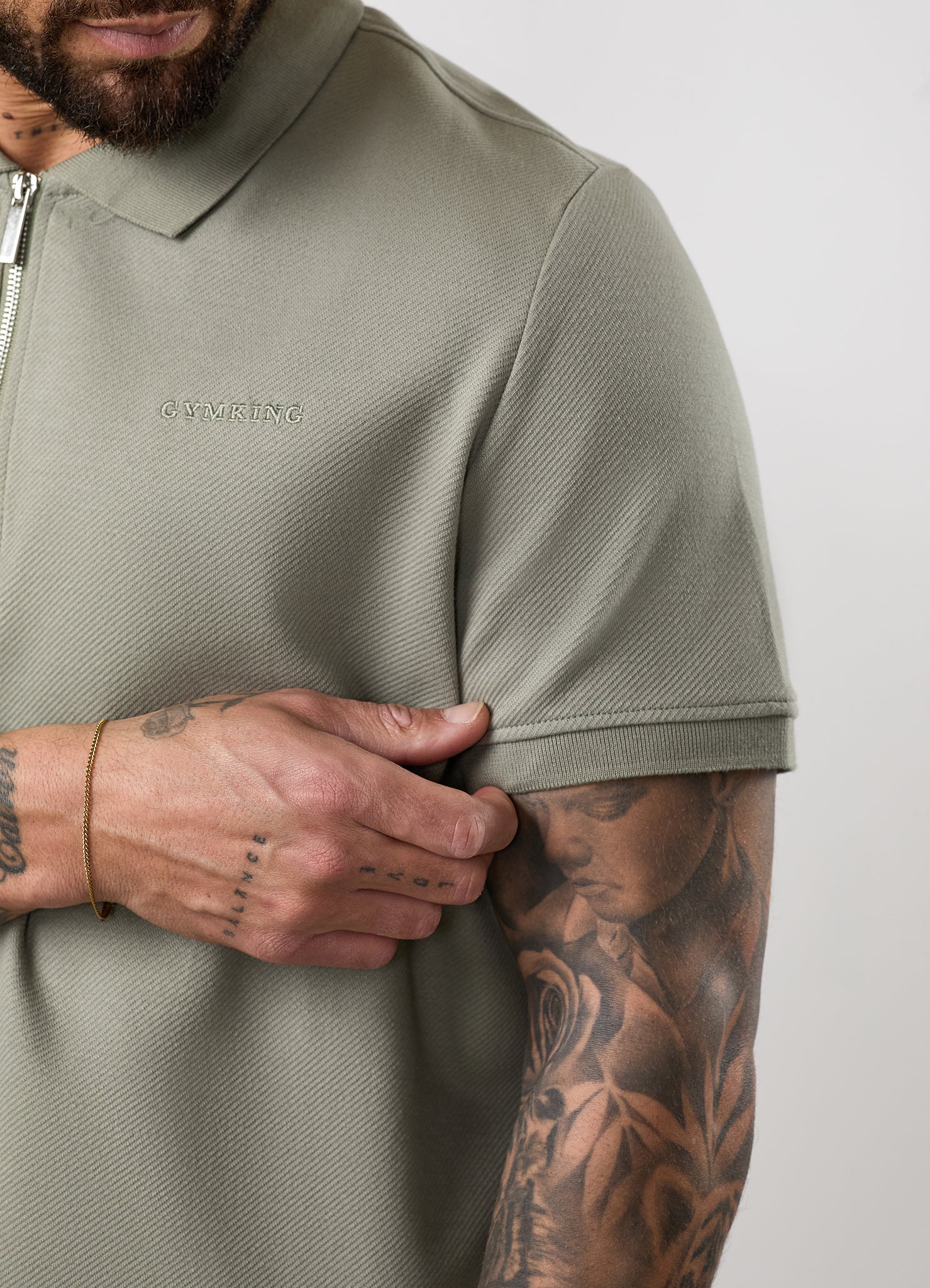 Gym King Portals Texture Polo - Soft Khaki