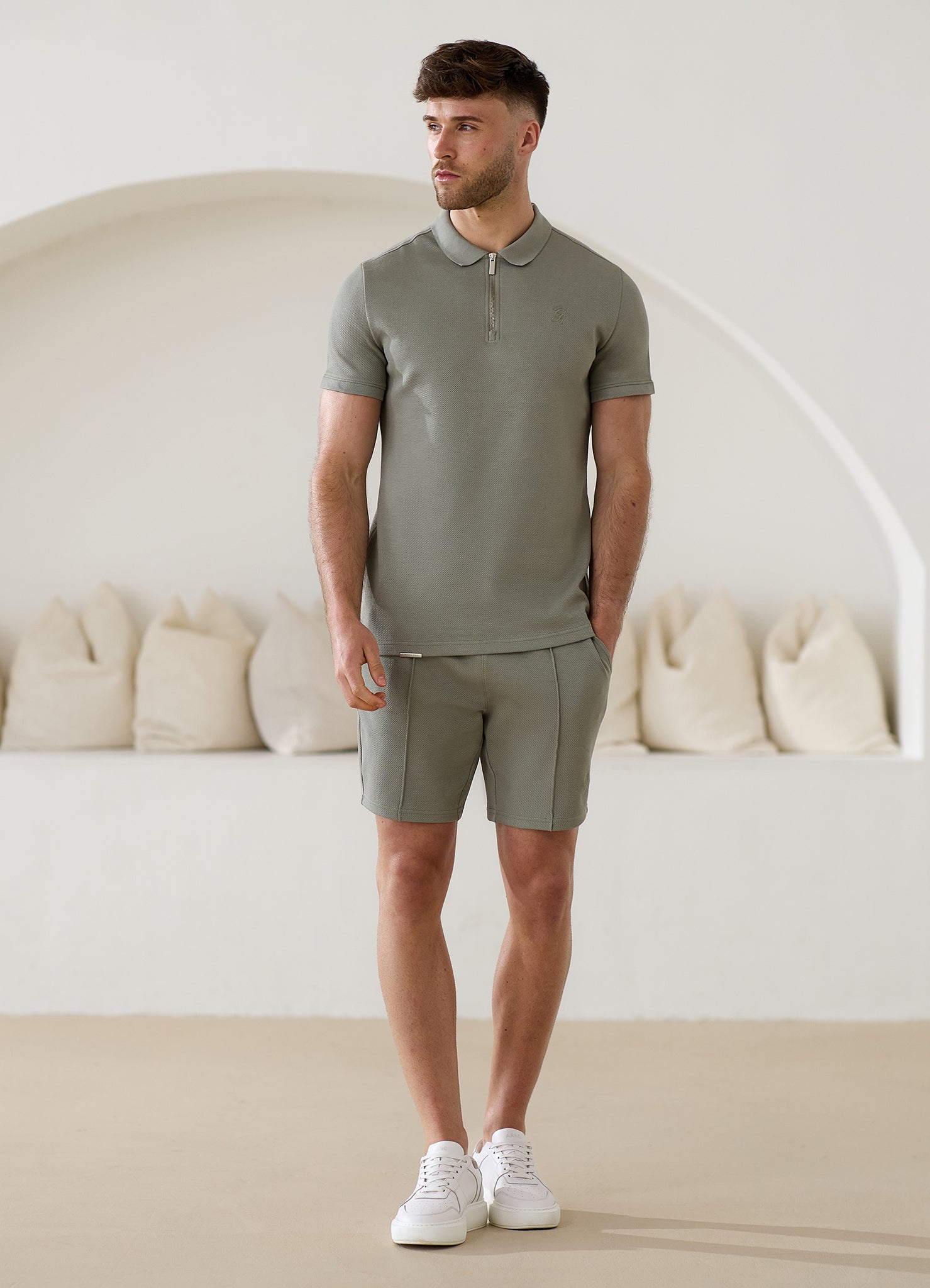 Gym King Portals Texture Short - Soft Khaki