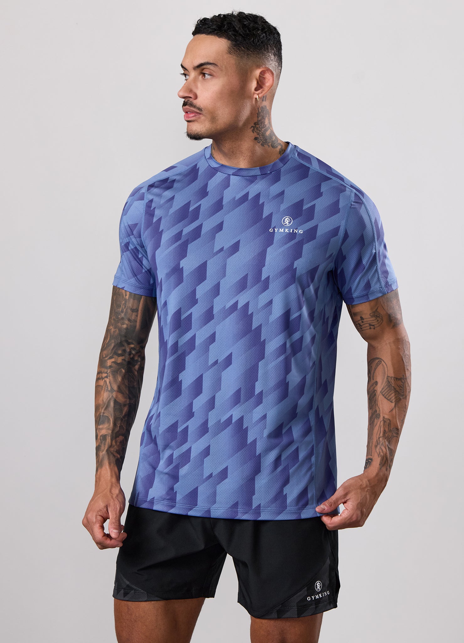 Gym King Power AOP Tee - Blue Jean