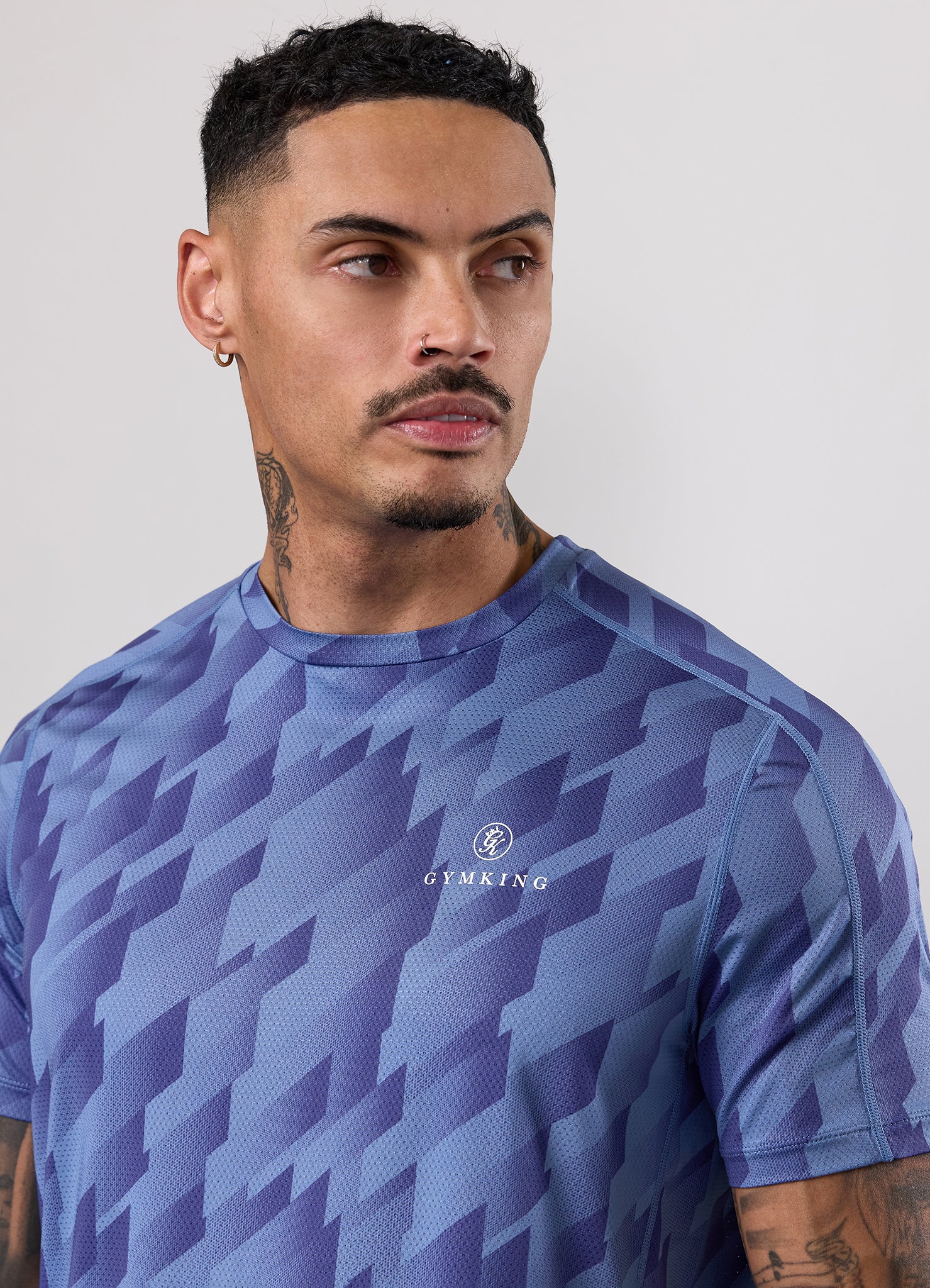 Gym King Power AOP Tee - Blue Jean