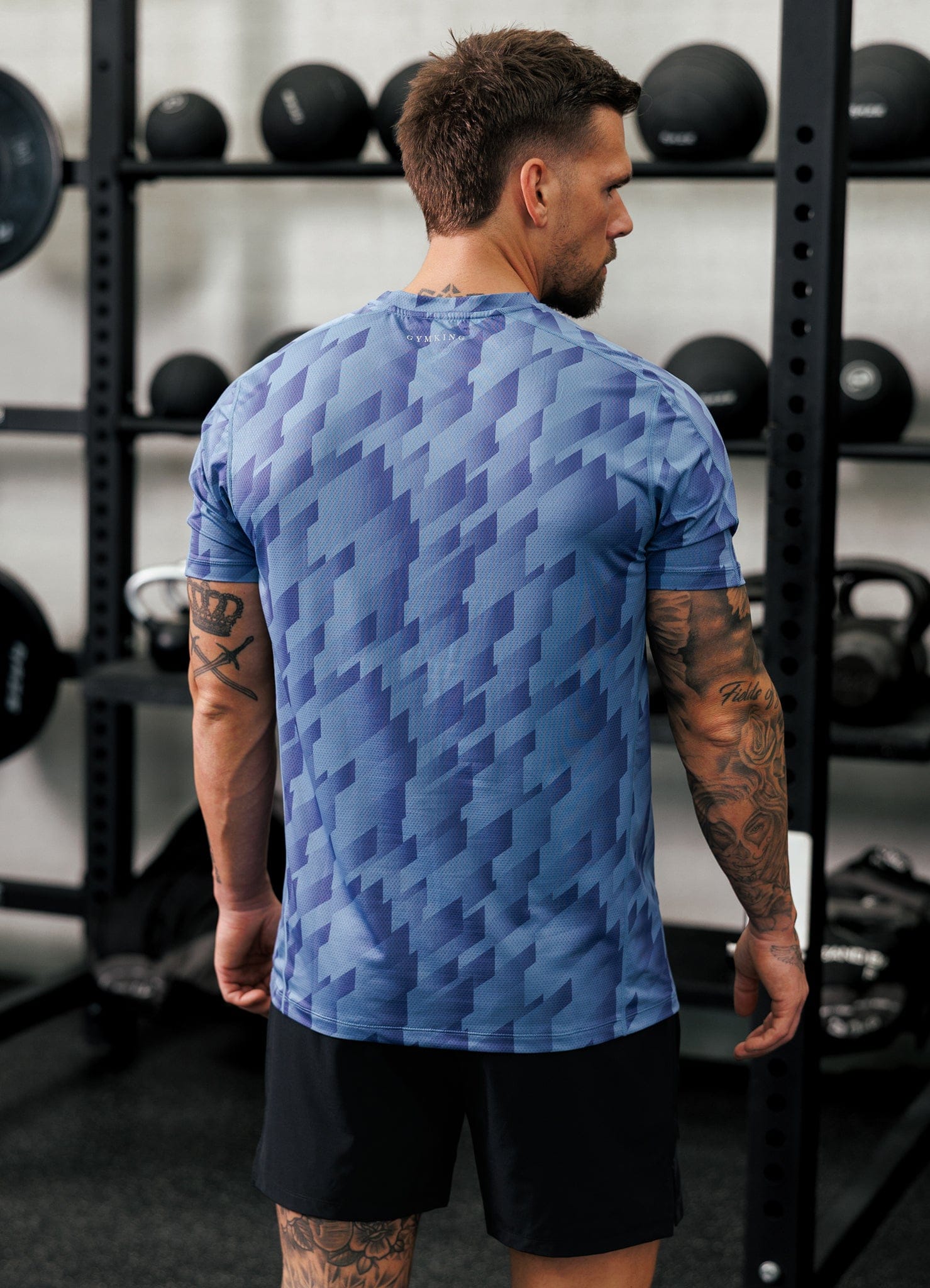 Gym King Power AOP Tee - Blue Jean