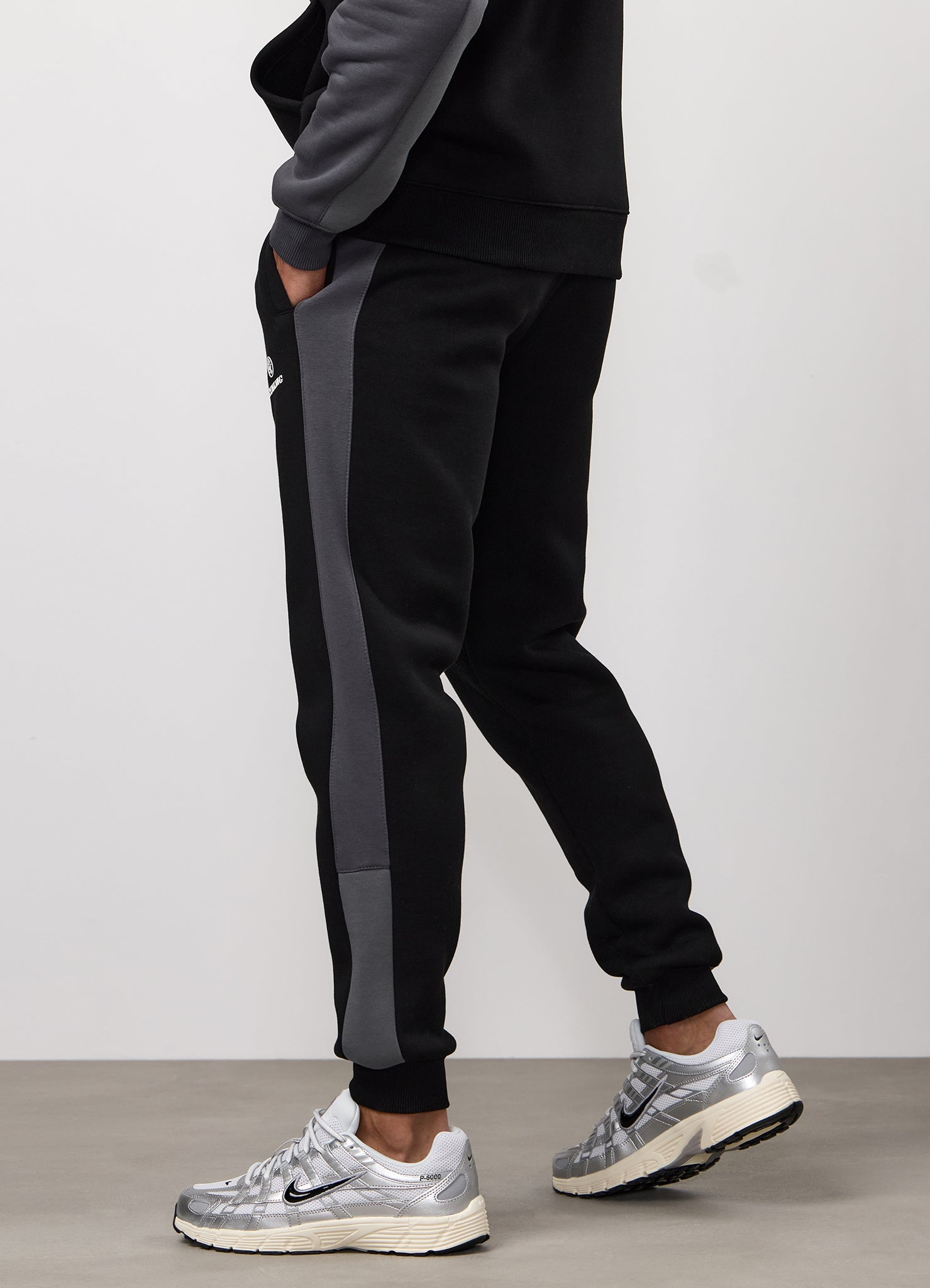 Gym King Power Colour Block Fleece Jogger - Black/Graphite/Gunmetal Grey