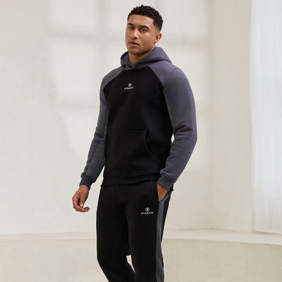 Gym King Power Fleece Hood Tracksuit - Black/Graphite/Gunmetal Grey