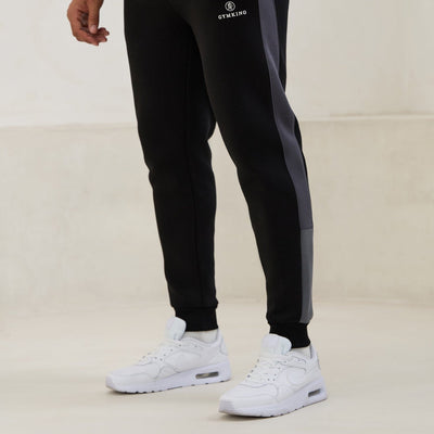 Gym King Power Colour Block Fleece Jogger - Black/Graphite/Gunmetal Grey