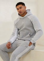 Gym King Power Fleece Hood Tracksuit - Light Grey/Snow Marl/White
