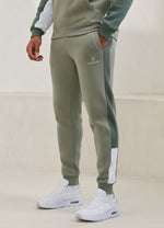 Gym King Power Fleece Hood Tracksuit - Soft Khaki/Fern Green/White