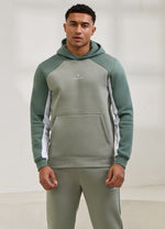 Gym King Power Fleece Hood Tracksuit - Soft Khaki/Fern Green/White