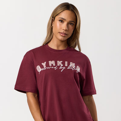 Gym King Powered By Belief BF Tee - Deep Cherry