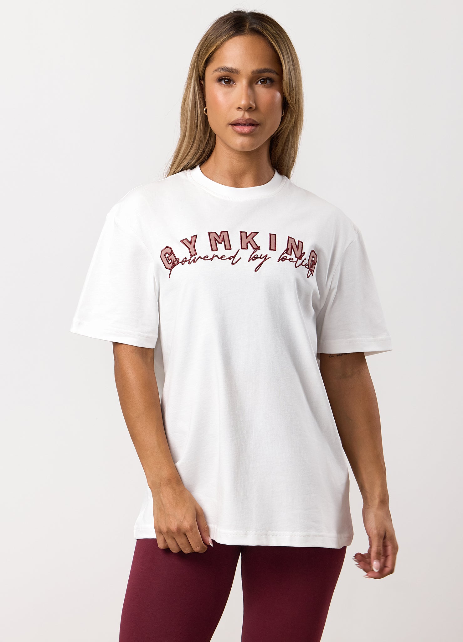 Gym King Powered By Belief BF Tee - Cream