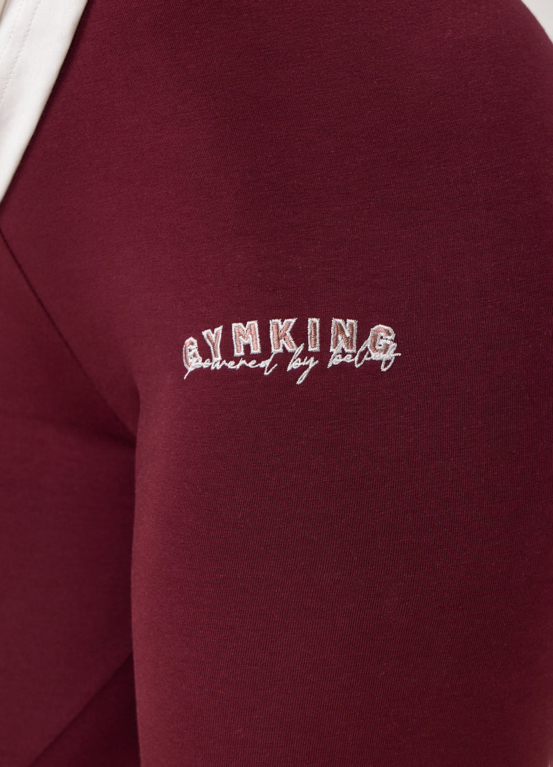 Gym King Powered By Belief Jersey Legging - Deep Cherry