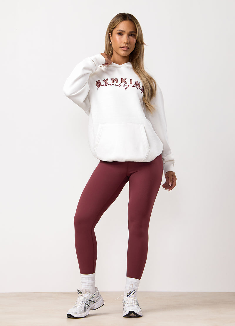 Gym King Powered By Belief Relaxed Fit Hood - Cream