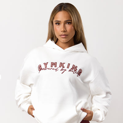 Gym King Powered By Belief Relaxed Fit Hoodie - Cream