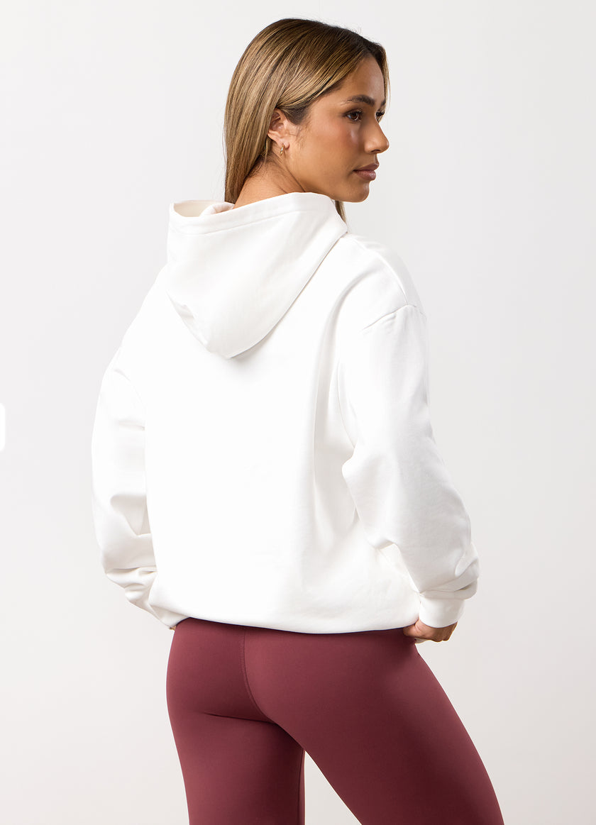 Gym King Powered By Belief Relaxed Fit Hood - Cream