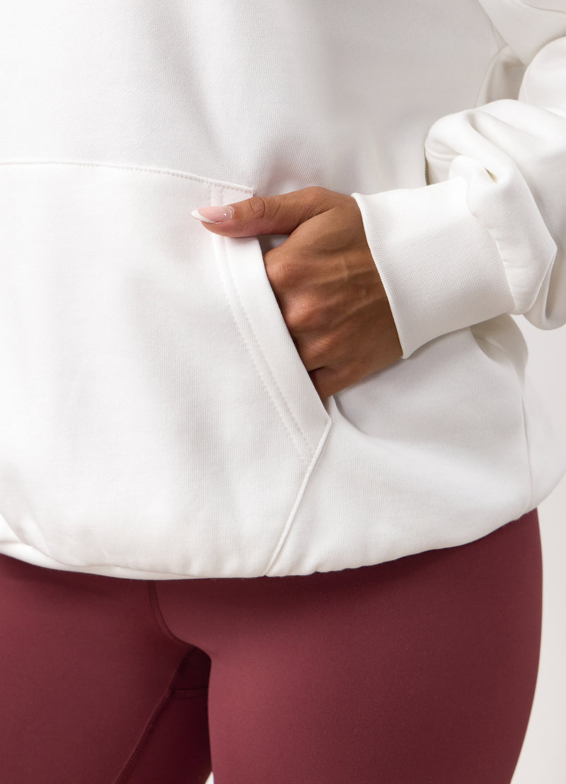 Gym King Powered By Belief Relaxed Fit Hood - Cream