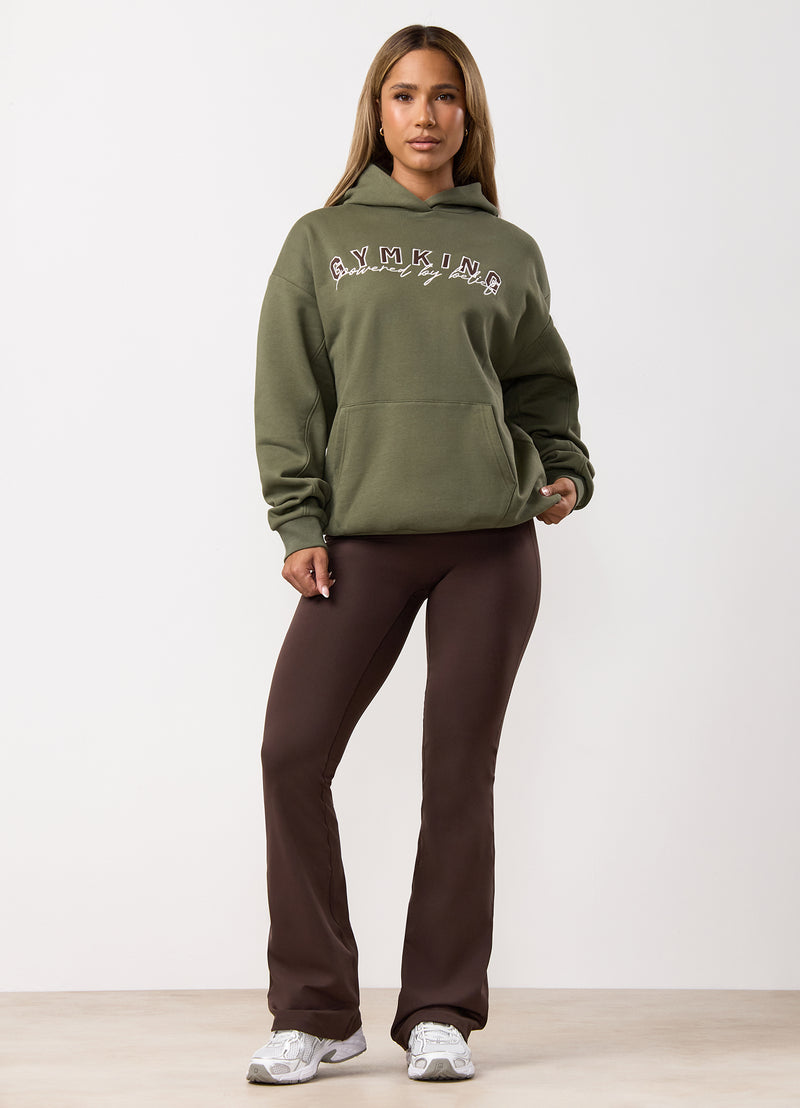 Gym King Powered By Belief Relaxed Fit Hood - Warm Khaki