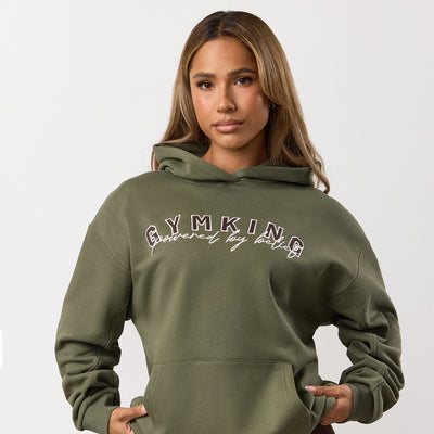 Gym King Powered By Belief Relaxed Fit Hoodie - Warm Khaki