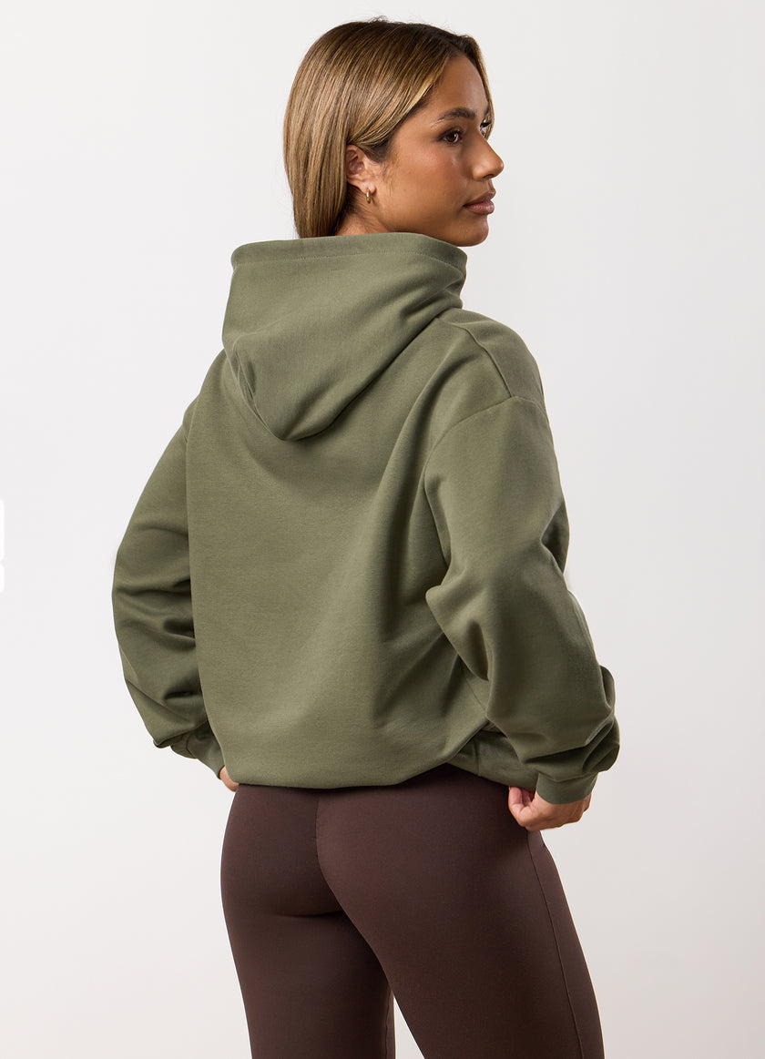 Gym King Powered By Belief Relaxed Fit Hood - Warm Khaki