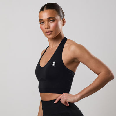 Gym King Power Lightweight Seamless Halterneck Tank - Black