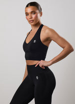 Gym King Power Lightweight Seamless Halterneck Tank - Black thumbnail