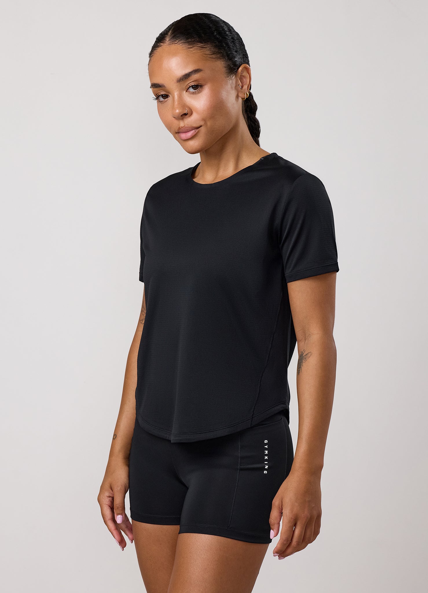 Gym King Precision Cap Sleeve Tee - Black