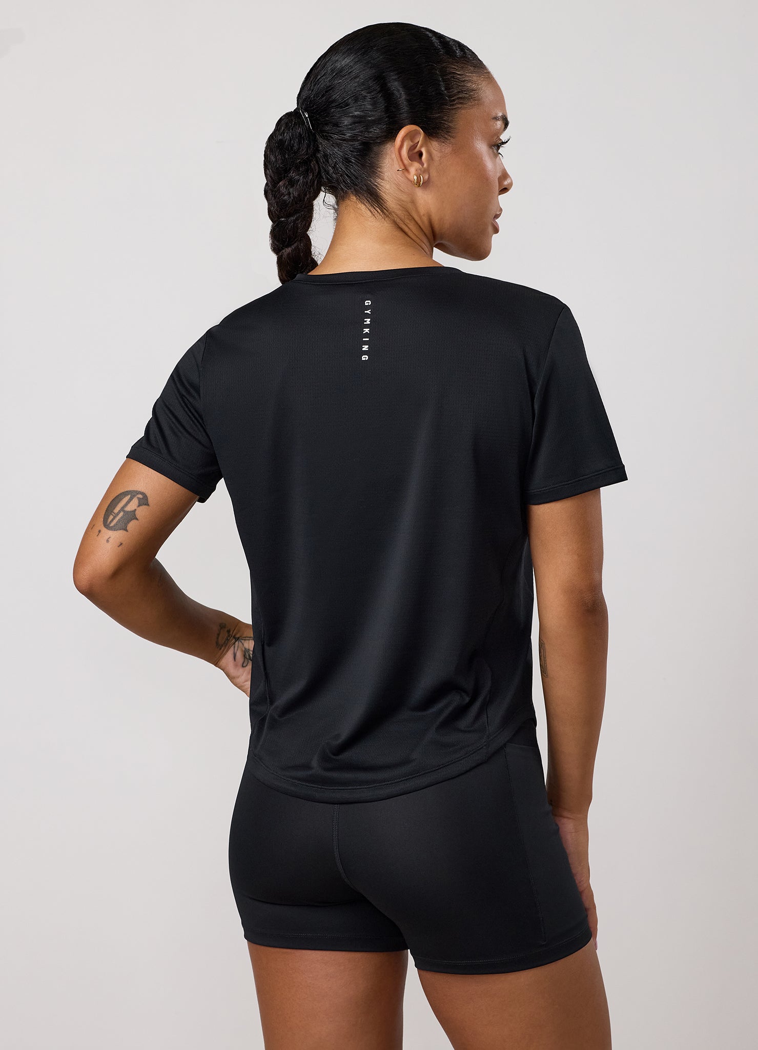 Gym King Precision Cap Sleeve Tee - Black