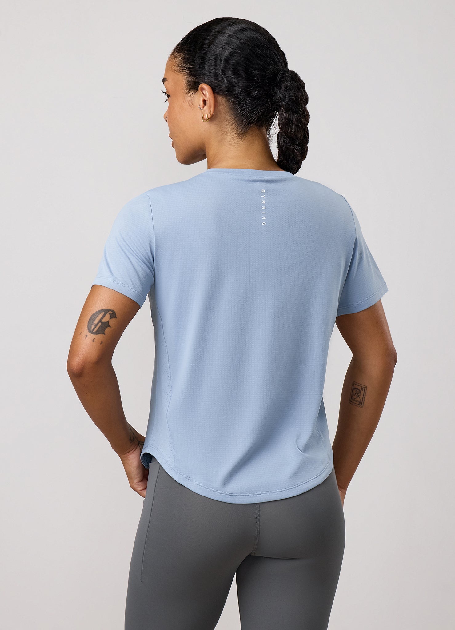 Gym King Precision Cap Sleeve Tee - Chalk Blue