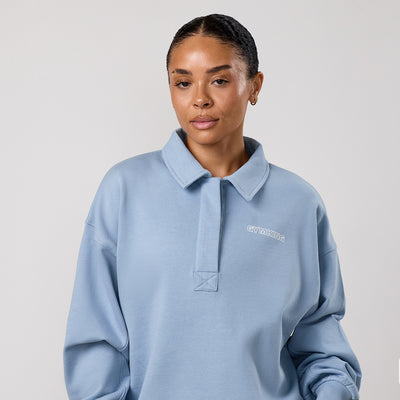 Gym King Precision Collared Sweatshirt - Chalk Blue