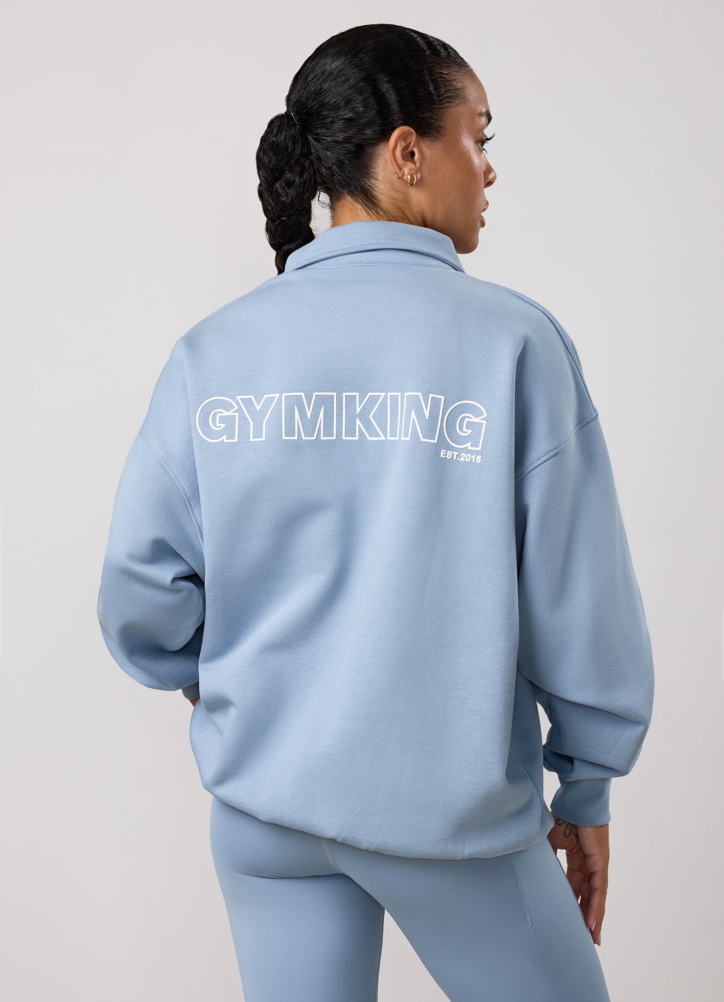 Gym King Precision Collared Sweatshirt - Chalk Blue