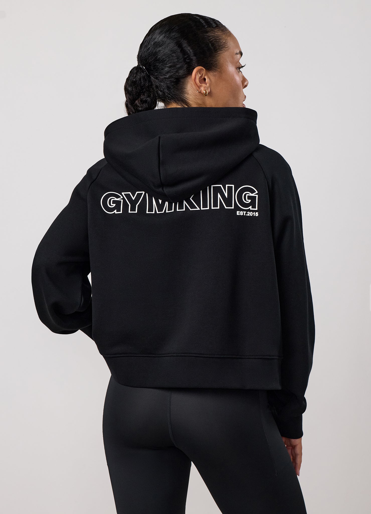 Gym King Precision Henley Hoodie - Black