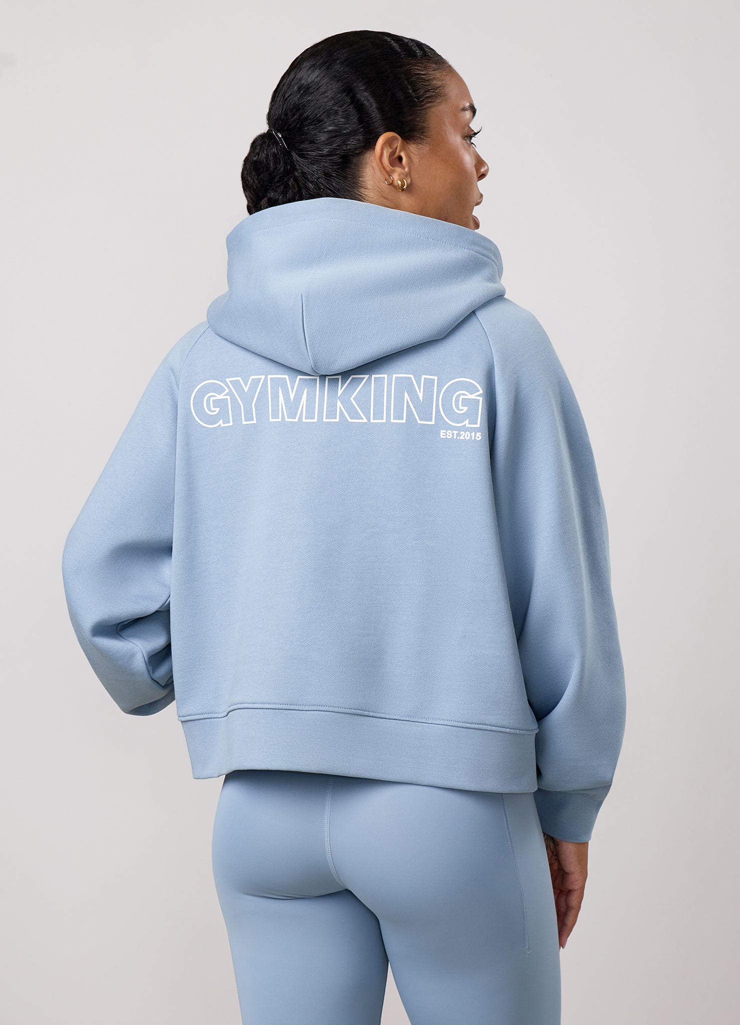 Gym King Precision Henley Hoodie - Chalk Blue