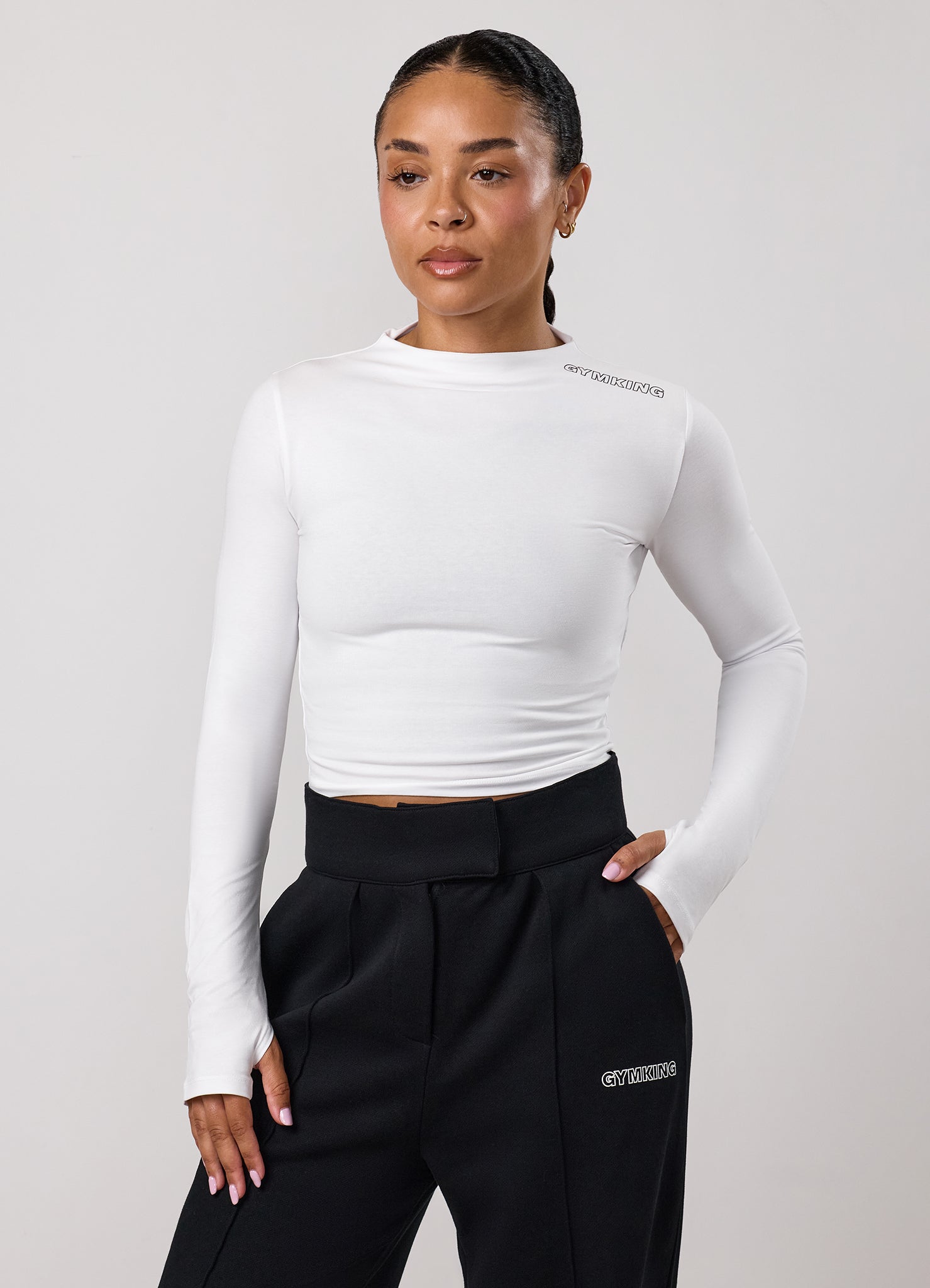 Gym King Precision Long Sleeve Tee - White